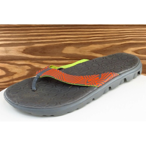 Skechers Size 7 M Orange Flip‎ Flop Synthetic Men Shoes - Picture 1 of 7